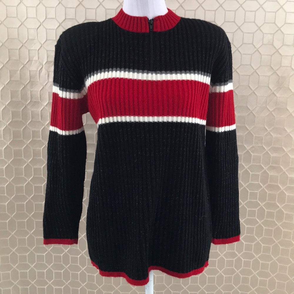 Norton McNaughton Sweater 1/4 Zip Black Shimmer M